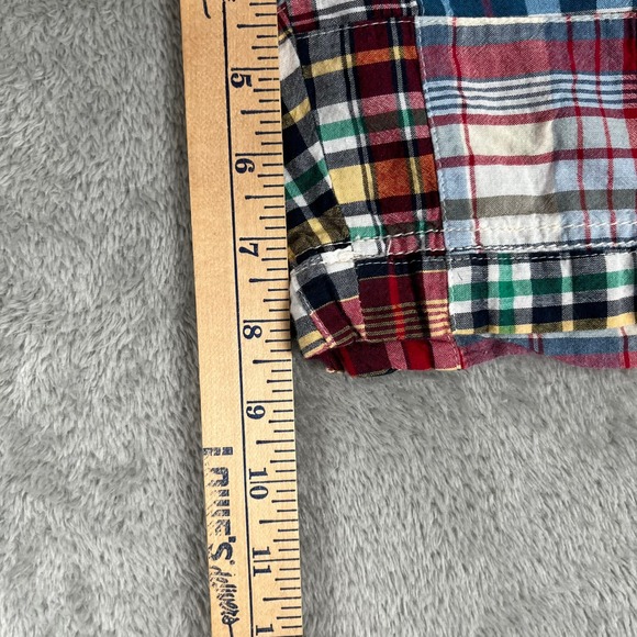 IZOD Saltwater Patchwork Madras Plaid Shorts Men's Size 34 Chino Preppy Casual - Picture 4 of 7